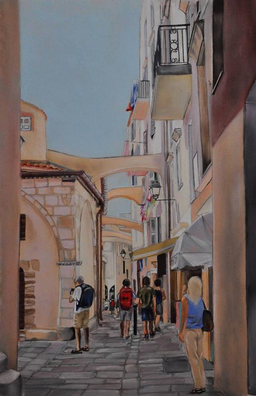 rue de Bonifacio.jpg - Pastel   format /size 50x70